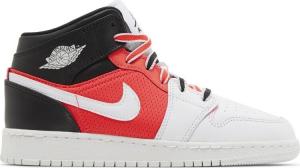Кроссовки Air Jordan 1 Mid SE GS 'White Infrared', белый