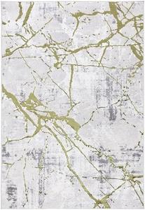 Ковер SAFAVIEH, 61 x 122 см, Amelia Collection, Grey & Green, современный абстрактный дизайн, не линяет и прост в уходе, идеален для помещений с высокой проходимостью: прихожая, гостиная, спальня (ALA293J)