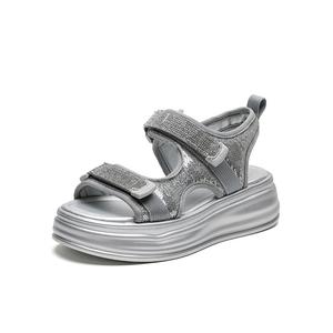 HUANAI Пляжные сандалии женские, черные/серебристые