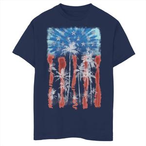 Футболка с изображением американского флага для мальчиков 8–20 лет Americana Palm and Stars Tie Dye Licensed Character