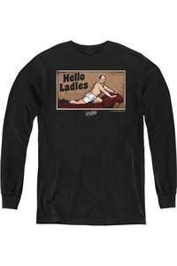 Seinfeld «Привет, дамы» молодежный худи с длинным рукавом Gildan, черный