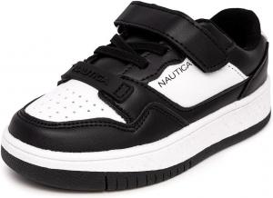 Детские кроссовки Nautica с регулируемыми ремешками, Удобные повседневные кеды для мальчиков и девочек, малышей и маленьких детей, белый/черный