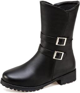 Женские плоские элегантные ботильоны MIOKE с круглым носком, шнуровкой, молнией, кожаные, с низким каблуком, короткие ботинки в стиле райдинг или комбат, Black-Velvet Lined