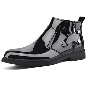 XIMO BULL Мужские черные ботинки на шнуровке с блестящей подкладкой из искусственного меха, цвет Black Shiny Fleece-Lined