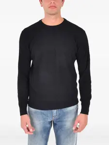 Шерстяной свитер с круглым вырезом Low Brand, черный