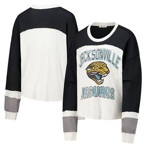 Женский кроп-топ '47 cream jacksonville jaguars double header curve raglan с длинными рукавами 47 Brand
