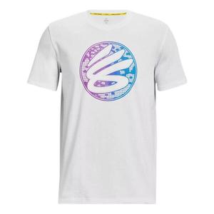 Футболка curry gradient heavyweight t-shirt 'white multi' Under Armour, белый