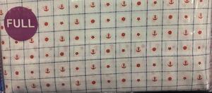 Nautica Комплект постельного белья, 4 предмета, размер Full, клетчатый узор «Якорь и звезда» в красно-синей гамме, Easy Care & Wrinkle Resistant