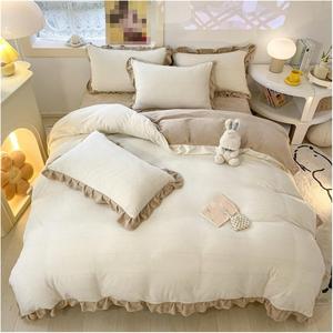 KYTGFH Комплект постельного белья Luxury Bianco двусторонний плюш Bianco