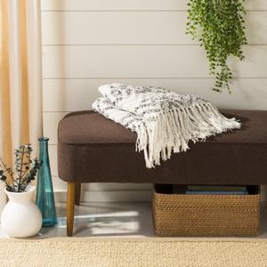 Плед Safavieh Santi Fringe, 50x60 см, серый / белый