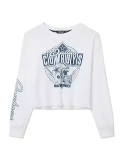 Женская флисовая куртка с укороченным шлемом NFL Dallas Cowboys Junk Food Clothing, белый