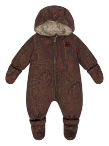 Комбинезон для снега с принтом "пейсли" и логотипом ETRO KIDS, коричневый