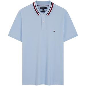 Поло с вышитым логотипом Tommy Hilfiger, светло-голубой