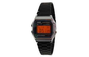 CASIO Кварцевые часы унисекс с черным циферблатом на стальном браслете