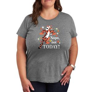 Футболка Disney's Winnie The Pooh Tigger Plus Nope Not Today с рисунком, цвет Heather Gray