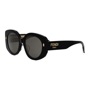 FENDI Овальные солнцезащитные очки с пластиковой оправой женские черные, Black