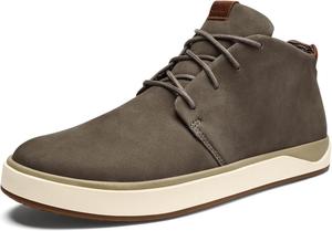 Мужские ботинки OLUKAI Papaku 'Ili, прочная водонепроницаемая кожа, уютная стеганая подкладка, амортизация на весь день, комфортные резиновые подошвы с хорошим сцеплением на мокрой поверхности, Mustang/Mustang