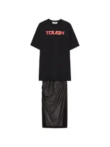 Платье-футболка с принтом Msgm, черный