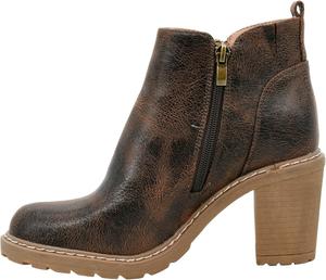 Ботильоны Corkys Footwear Rocky Top с каблуком 3 дюйма, мягкими амортизирующими стельками из EVA для ношения в течение всего дня, двумя функциональными молниями с каждой стороны и петлей для надевания, Espresso Crinkle