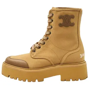 Celine Короткие женские ботинки Martin светло-коричневого цвета