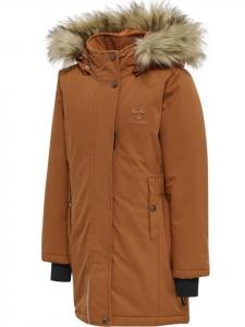 Детская зимняя куртка "Hmlalma Tex Coat" коричневого цвета Hummel