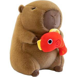 Плюшевая игрушка капибара с рыбками кои, размеры: 25см/35см/45см/55см/90см JIZHUAN