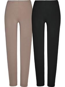 Леггинсы из одинарного джерси, упаковка из 2 пар, серо-коричневого/черного цвета REDBEST