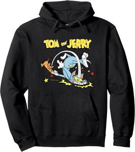 Толстовка и толстовка с изображением Тома и Джерри Tom & Jerry, черный