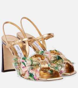 Сандалии Annika 95 из металлизированной кожи Jimmy Choo, Tropical Orchid Mix