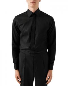 Строгая рубашка с застежкой-молнией из твила Eton, черный