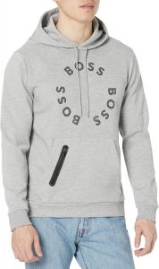 BOSS худи с круглым логотипом, Light Ash Grey