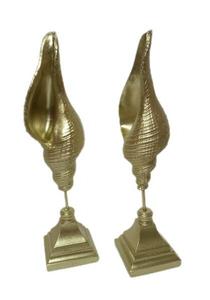 Декоративная скульптура Moebel17 Muschel 2 шт Gold, 10x41x10 см, золотой
