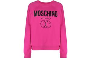 Moschino Женская толстовка, розово-красная, с круглым вырезом, средней и стандартной длины