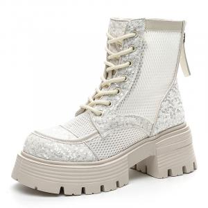 Женские черно-бежевые полусапожки Cachiotti