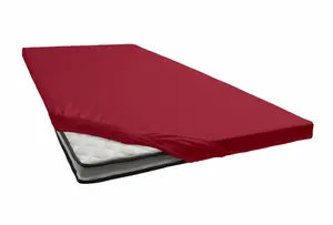 Простыня Janine "TOPPER 5001/", с эластичным краем по низу 180-200х200-220 см, 1 шт., красный