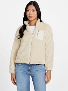 Толстовка с застежкой-молнией "Фатима Тедди" Guess Factory, светло-бежевыйные румяна