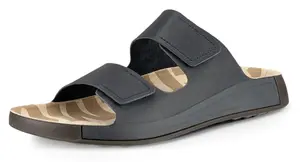 Мюли Ecco "Cozmo M", летняя обувь, тапочки, обувь на липучке с тонкими декоративными швами, цвет морской волны