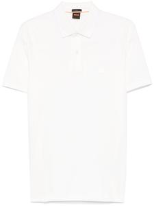 BOSS рубашка поло с вышитым логотипом, белый