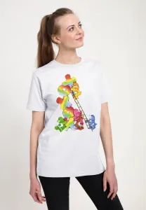 Футболка с принтом "мишка care bears на день рождения, плюшевый мишка xoxox, лазающая по лестнице" Henry Tiger, White