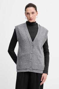 Жилет из смесовой шерсти Sisley, серый