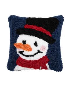 Миниатюрная декоративная подушка Рождественский снеговик: пожелания, 20 x 20 см C&F Home, Blue
