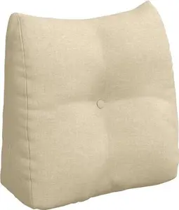 Подушка для спины , кремовая, 45 x 24 x 50 см, ткань vidaXL