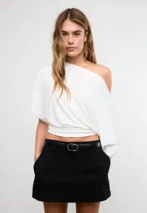 Базовая футболка с рукавами "летучая мышь" Stradivarius, White