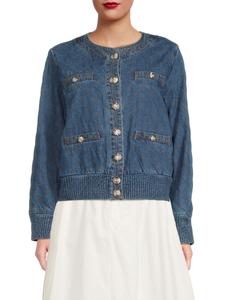 Джинсовая куртка с ромбовидным принтом Wdny, цвет Denim