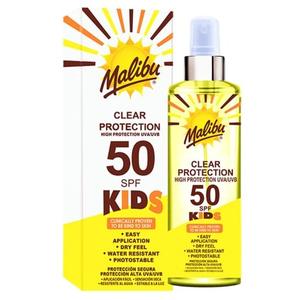 Бесцветный спрей для детей, SPF50, 250 мл Malibu, Clear Protection