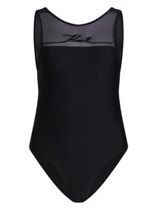 Купальник с вышитым логотипом Karl Lagerfeld, черный