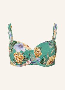 Верх бикини на косточках ананасовое море с декоративными бусинами Lidea, зеленый