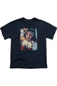 Футболка с коротким рукавом для подростков "Лига справедливости Америки" Scowl Gildan, темно-синий