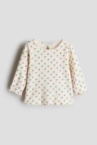 Рубашка из джерси в рубчик H&M, бежевый