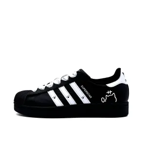 Adidas Originals Superstar 2 устойчивые к истиранию низкие детские скейтбординг кроссовки black white для подростков